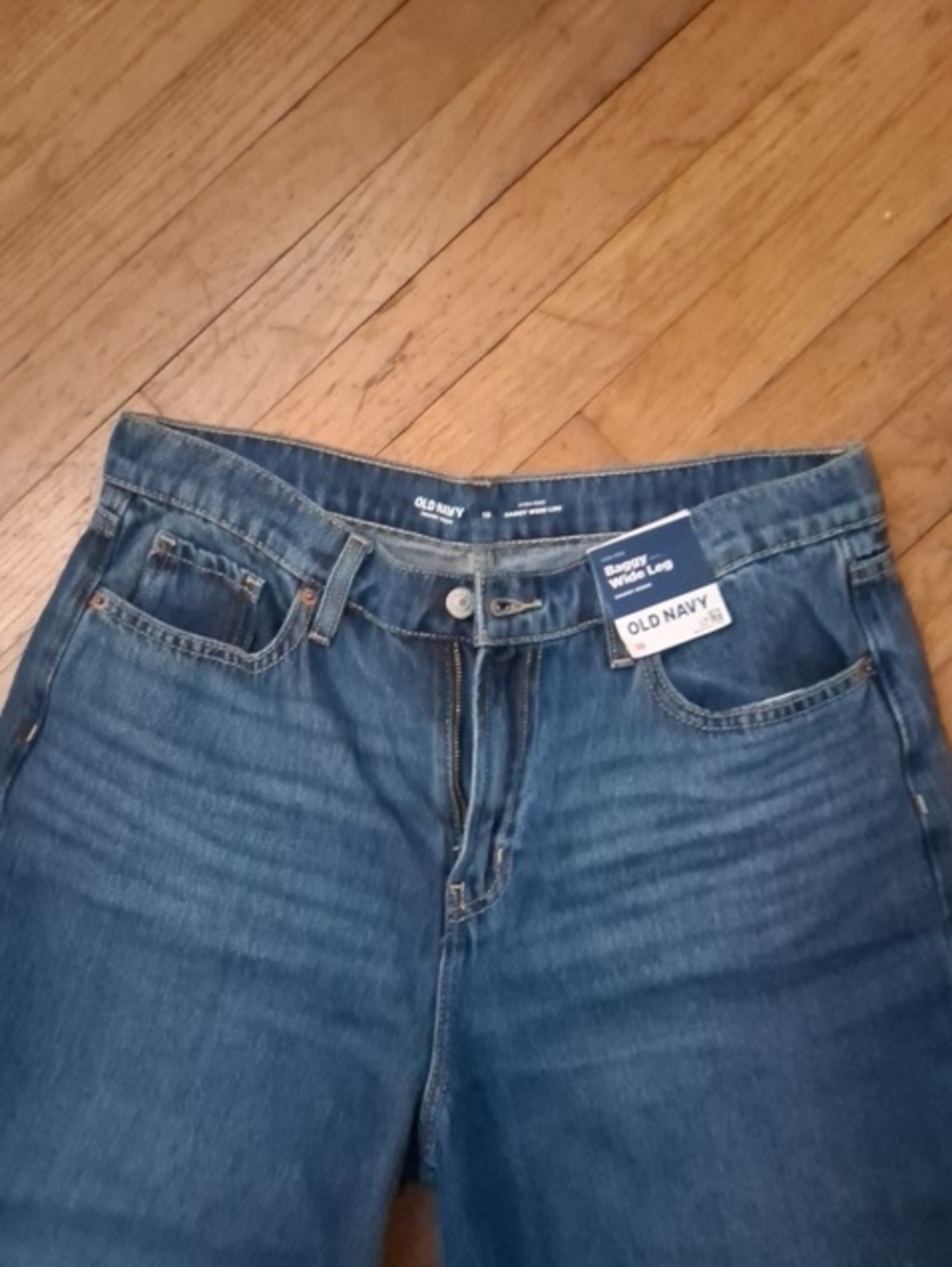 Old Navy Women's Dark Blue Baggy Wide Leg Jeans